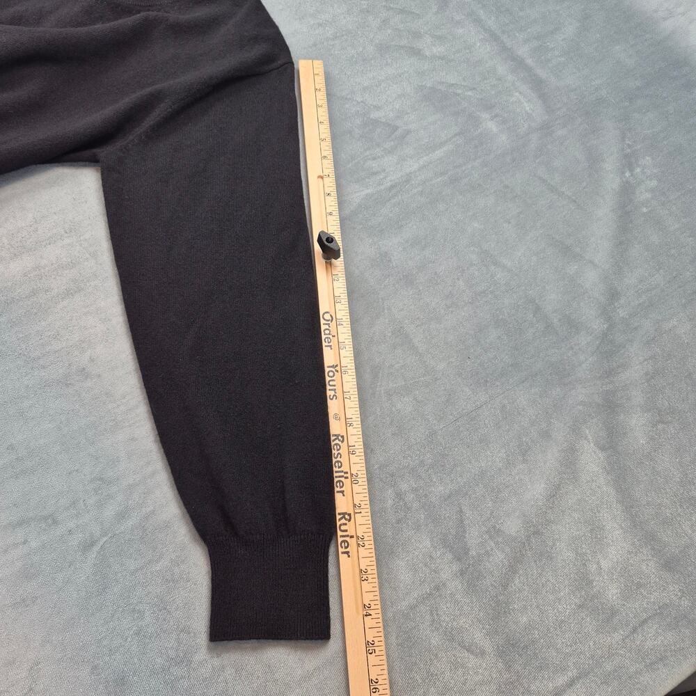 Choix Des Sportifs Men 100% Cashmere V-Neck Pullover Sweater Sz Xl Black Cozy View 4